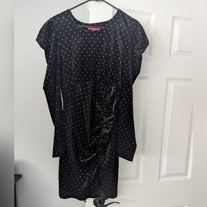 Elegant Black Polka Dot Dress